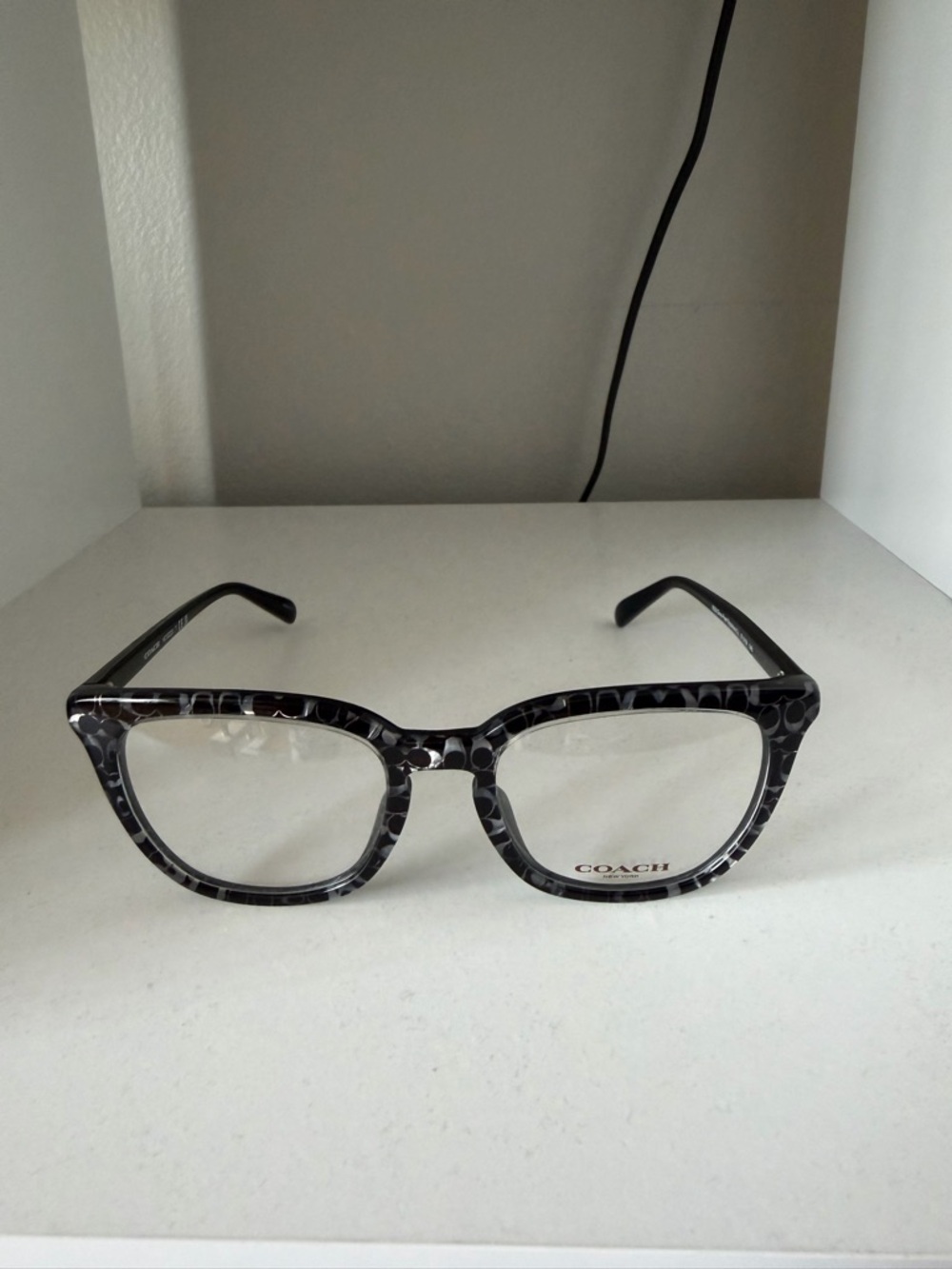 Coach Black and Gray Signature Pattern Eyeglass Frames